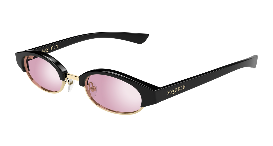 Occhiali da sole alexander mcqueen am0534s 005 negro round/oval/panthos unisex taglia 48mm - Vista principale