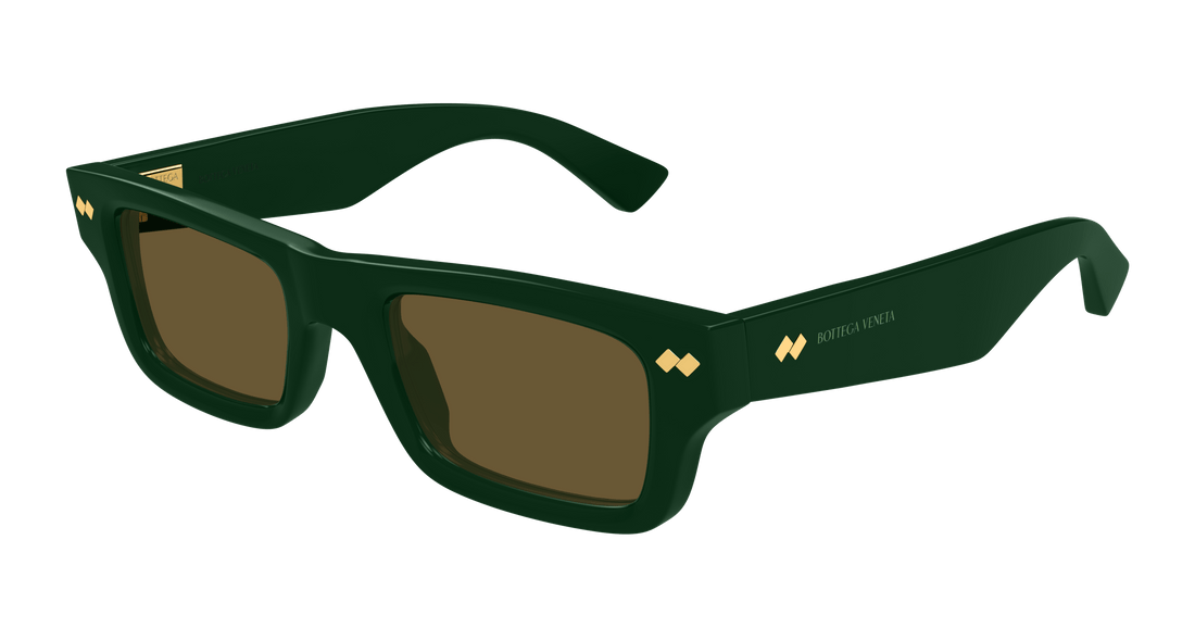 Óculos de sol bottega veneta bv1351s 005 verde square unisex tamanho 50mm - Vista principal