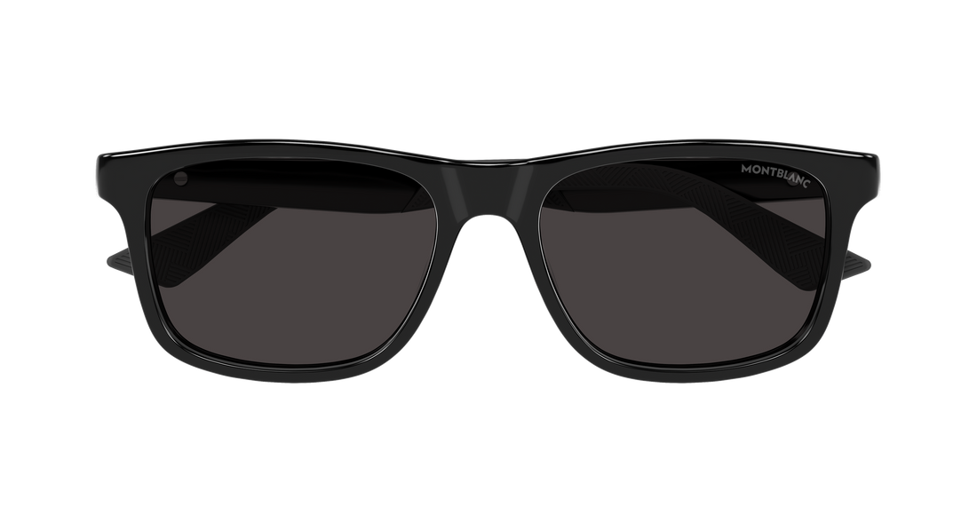 Zonnebrillen montblanc mb0432s 001 negro rectangular / squared masculino maat 55mm - Detailaanzicht