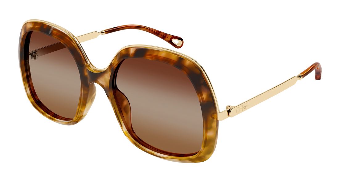 Lunettes de soleil chloé ch0327s 002 havana rectangular / squared femenino taille 56mm - Vue principale
