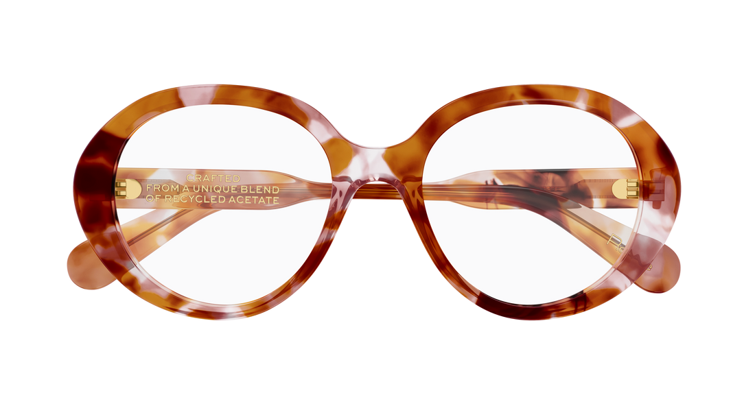 Lunettes de vue chloé ch0221o 007 havana round/oval/panthos femenino taille 53mm - Vue détaillée