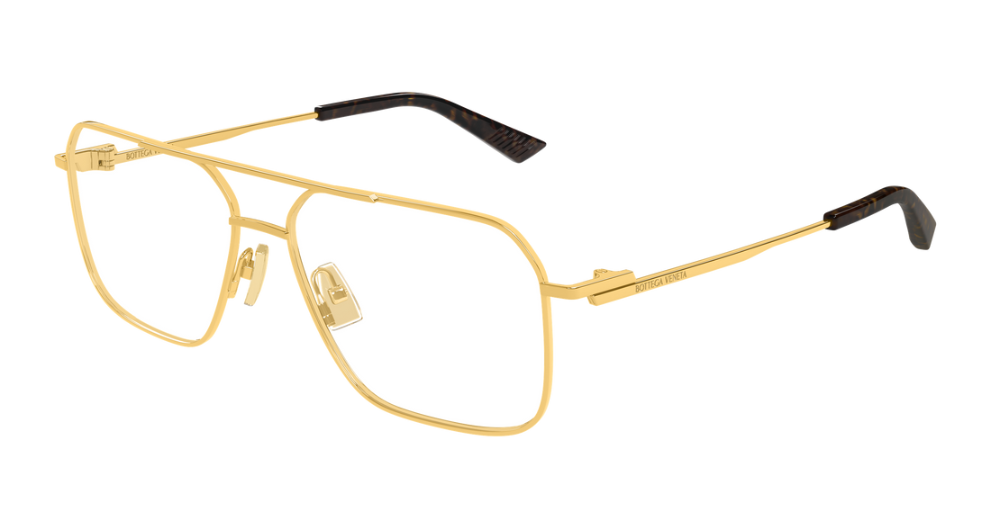 Occhiali da vista bottega veneta bv1384o 001 dorado pilot/navigator masculino taglia 58mm - Vista principale