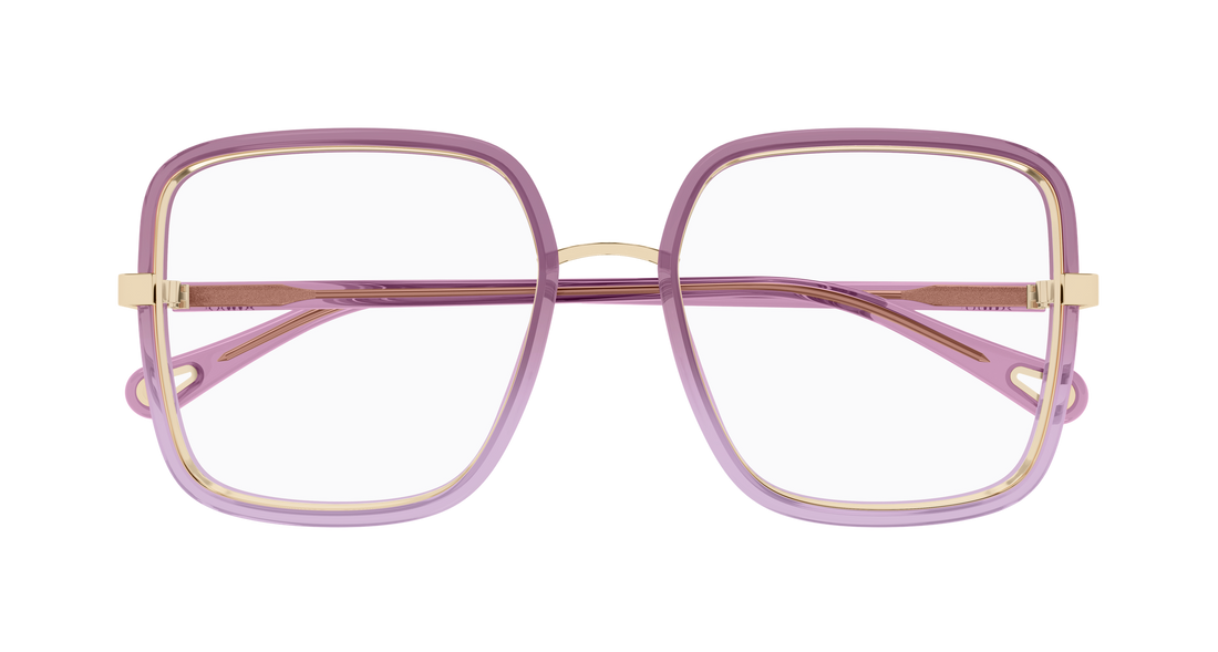 Óculos graduados chloé ch0338o 005 violeta rectangular / squared femenino tamanho 55mm - Vista de detalhe