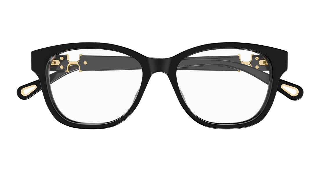 Briller chloé ch0336oa 001 negro cat eye femenino størrelse 53mm - Detaljeret visning