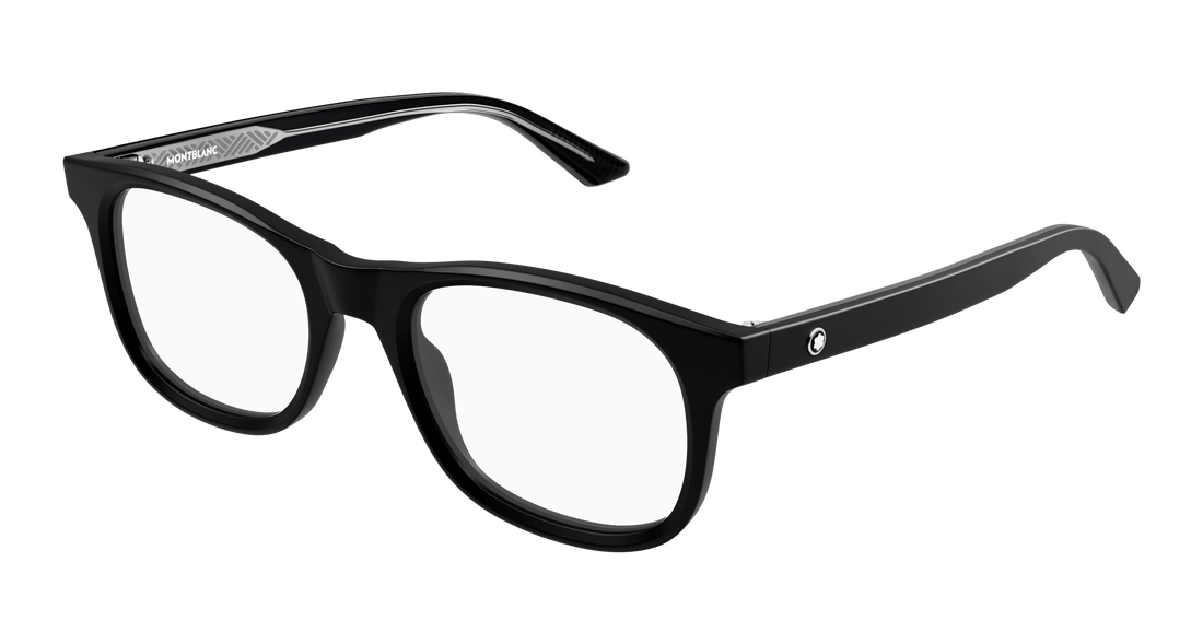 Glasögon montblanc mb0385o 008 negro square masculino storlek 54mm - Huvudvy
