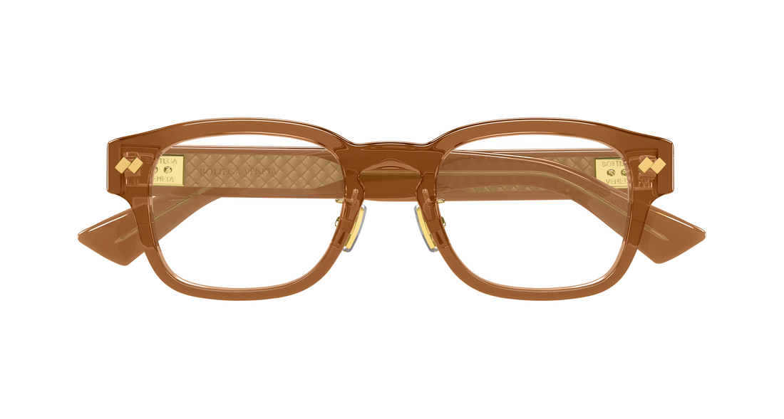 Occhiali da vista bottega veneta bv1404oa 007 marron rectangular / squared masculino taglia 53mm - Vista dettagliata