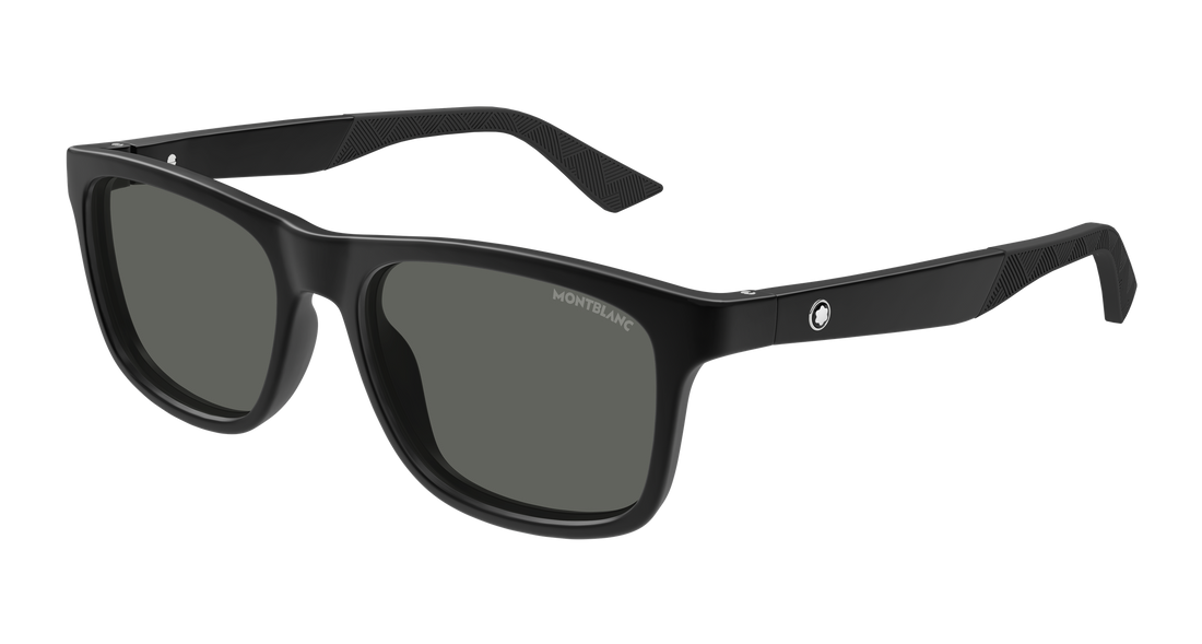 Zonnebrillen montblanc mb0432s 002 negro rectangular / squared masculino maat 55mm - Hoofdaanzicht