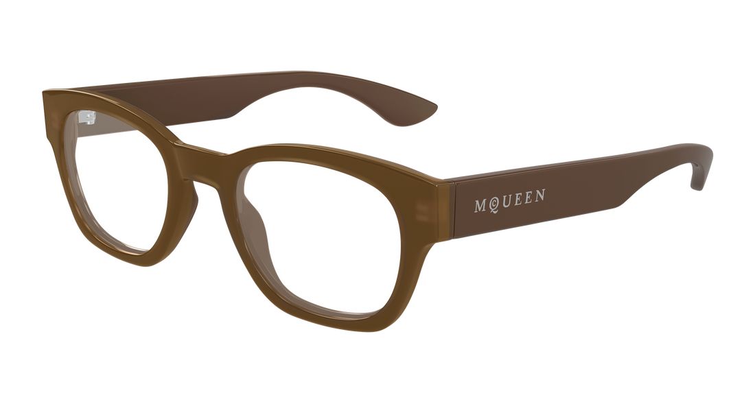 Brillen alexander mcqueen am0530o 007 marron round/oval/panthos masculino größe 52mm - Hauptansicht