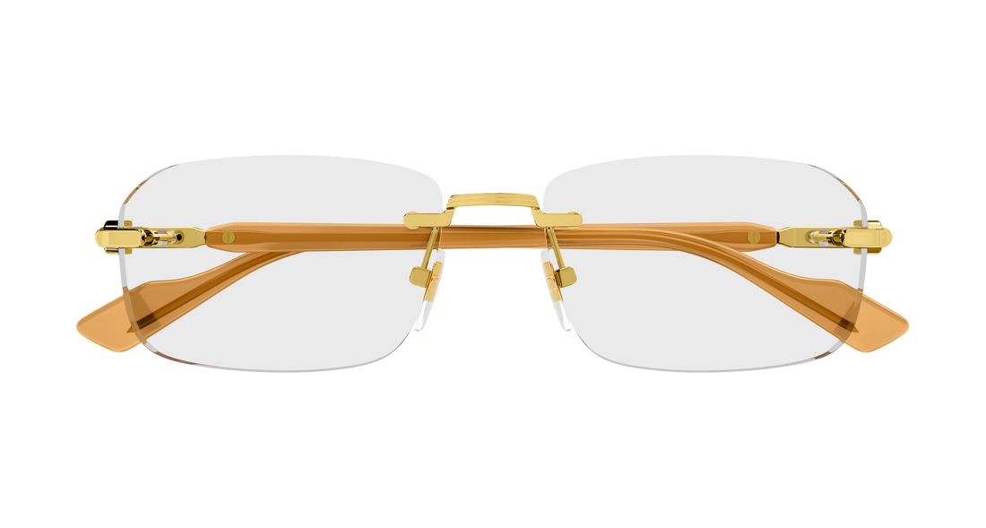 Lunettes de vue gucci gg1221o 006 dorado rectangular / squared masculino taille 56mm - Vue détaillée