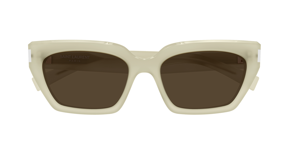 Óculos de sol saint laurent sl 826 page 004 beige cat eye femenino tamanho 55mm - Vista de detalhe