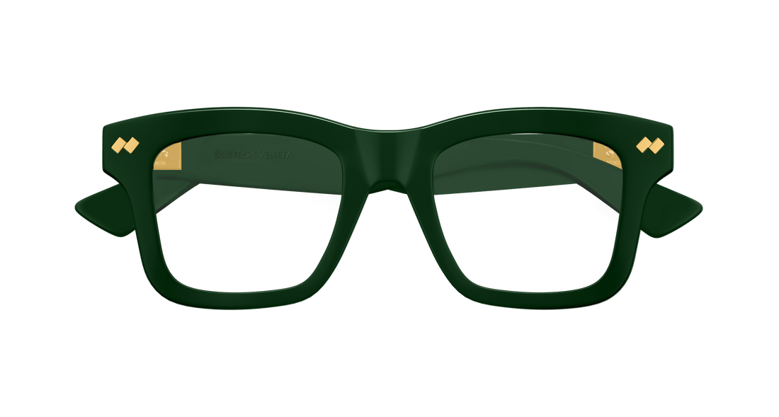 Óculos graduados bottega veneta bv1353o 008 verde square femenino tamanho 51mm - Vista de detalhe