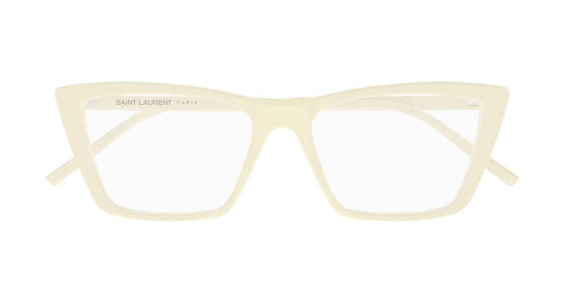 Óculos graduados saint laurent sl 737 mica thin opt 008 beige rectangular / squared femenino tamanho 54mm - Vista de detalhe