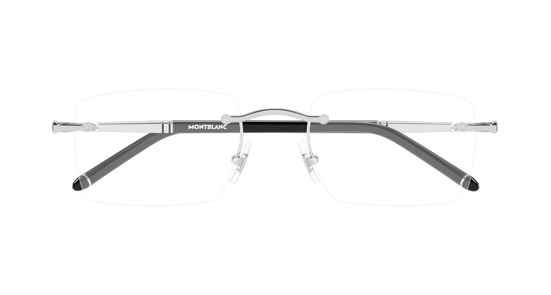 Óculos graduados montblanc mb0444o 002 plateado rectangular / squared masculino tamanho 54mm - Vista de detalhe