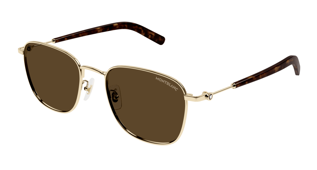 Zonnebrillen montblanc mb0392sa 004 dorado square masculino maat 55mm - Hoofdaanzicht