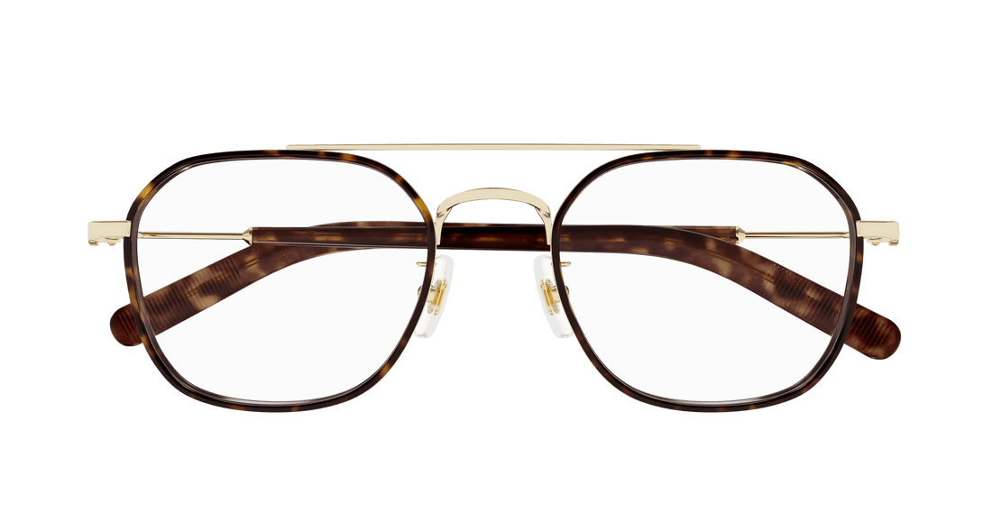 Óculos graduados montblanc mb0391oa 003 dorado geometric masculino tamanho 51mm - Vista de detalhe