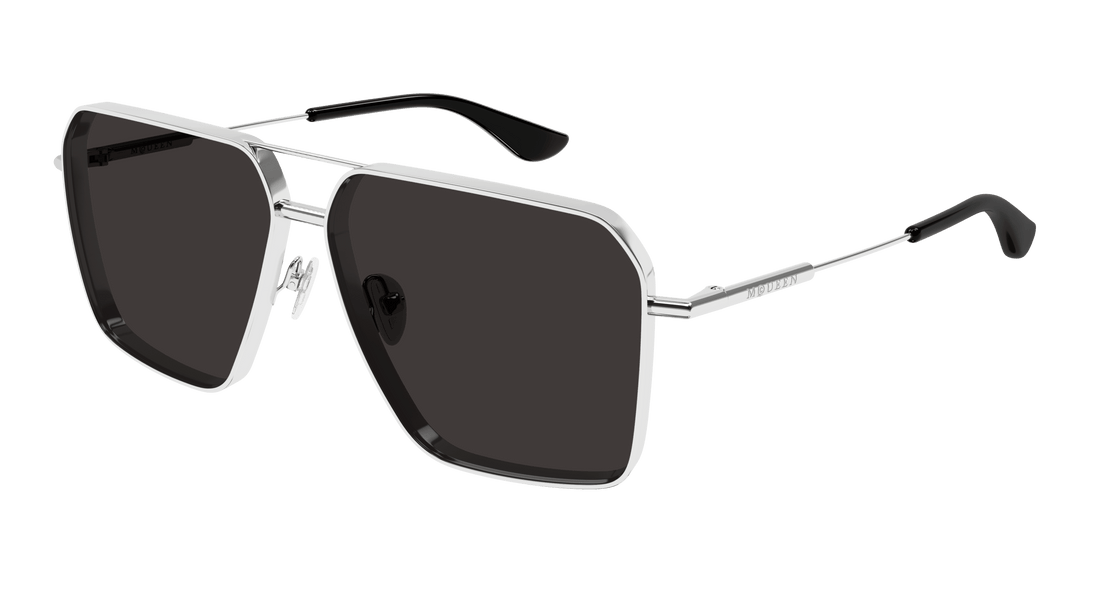 Óculos de sol alexander mcqueen am0500s 001 plateado pilot masculino tamanho 60mm - Vista principal