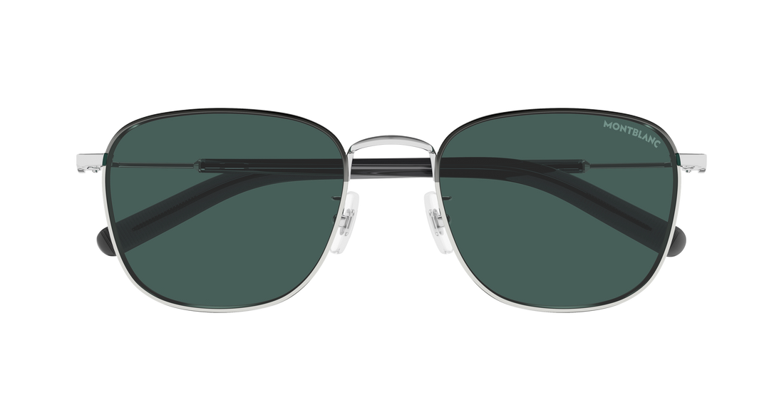 Gafas de sol montblanc mb0392sa 003 plateado square masculino talla 55mm - Vista de detalle