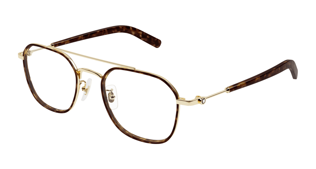 Briller montblanc mb0391oa 003 dorado geometric masculino størrelse 51mm - Hovedvisning