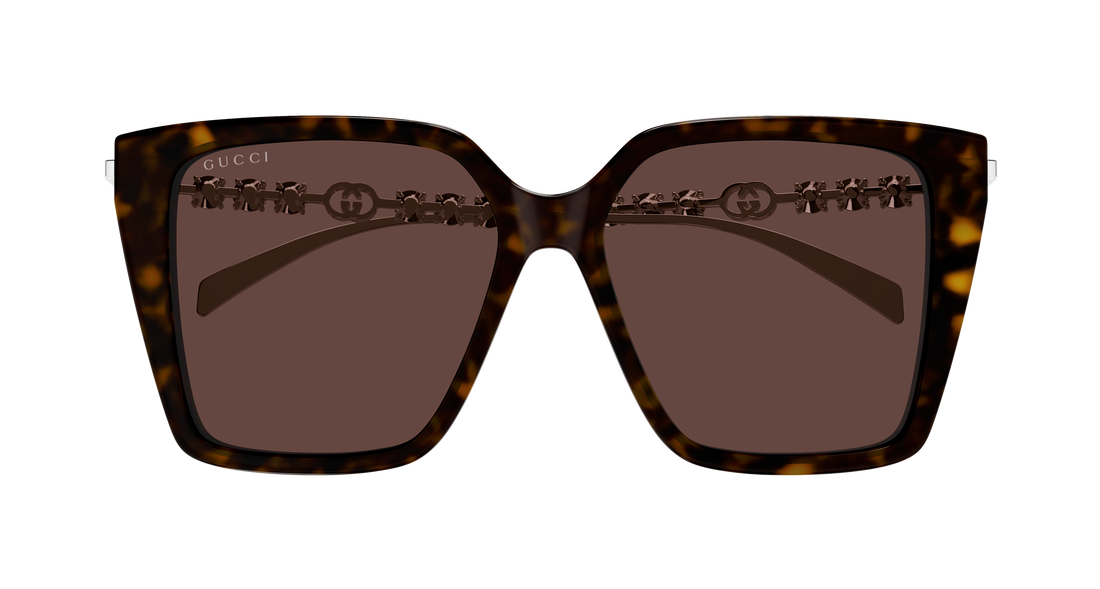 Óculos de sol gucci gg1967s 003 havana butterfly femenino tamanho 54mm - Vista de detalhe