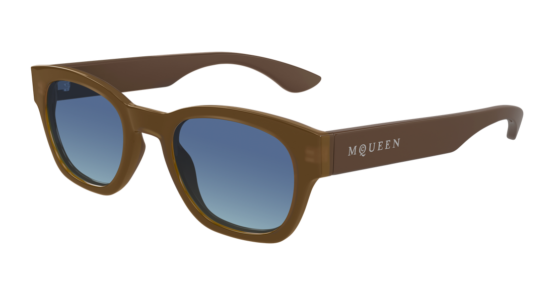 Sonnenbrillen alexander mcqueen am0530s 003 marron round/oval/panthos masculino größe 49mm - Hauptansicht