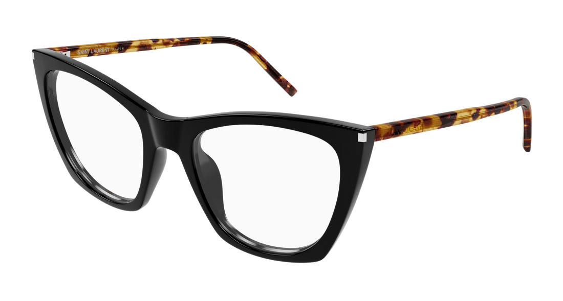 Óculos graduados saint laurent sl 214 kate thin opt 006 negro cat eye femenino tamanho 55mm - Vista principal