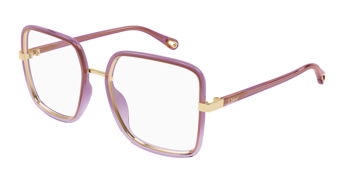 Óculos graduados chloé ch0338o 005 violeta rectangular / squared femenino tamanho 55mm - Vista principal