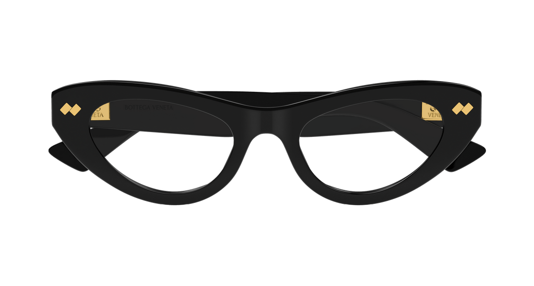 Occhiali da vista bottega veneta bv1354o 001 negro cat eye femenino taglia 49mm - Vista dettagliata