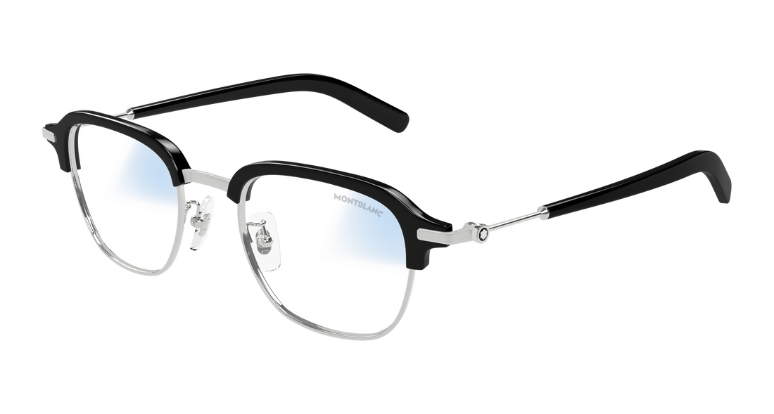 Óculos de sol montblanc mb0390s 001 plateado square masculino tamanho 50mm - Vista principal