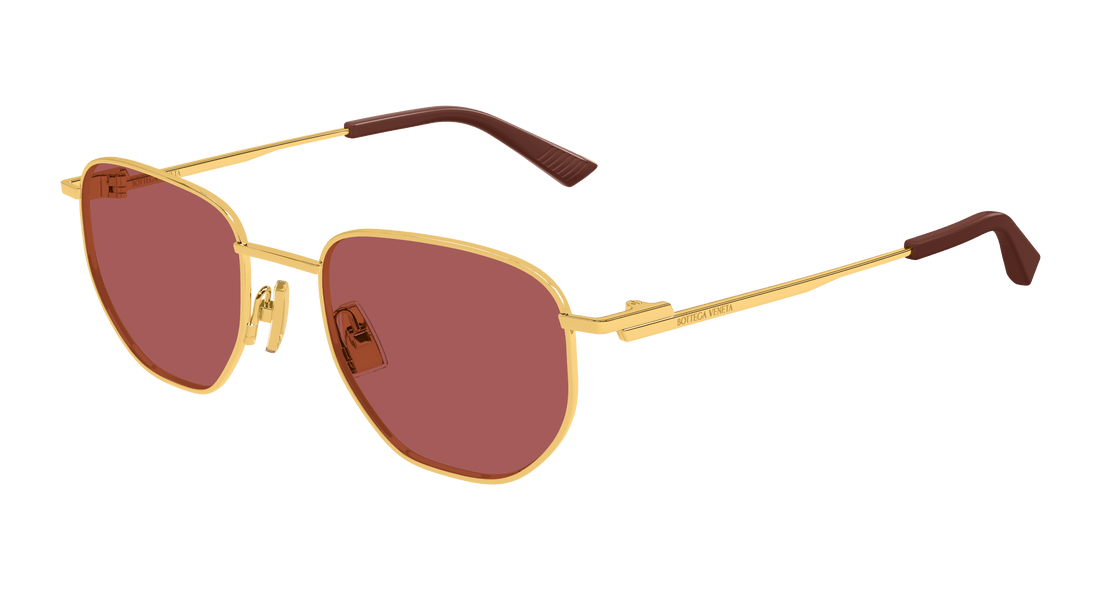 Óculos de sol bottega veneta bv1301s 006 dorado round unisex tamanho 52mm - Vista principal