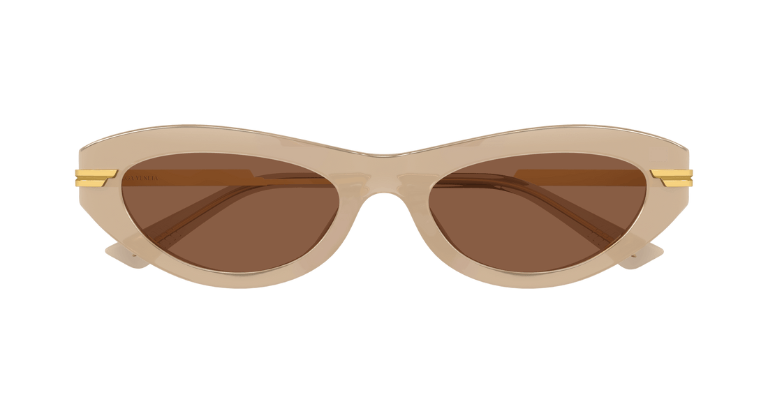 Óculos de sol bottega veneta bv1368s 005 marron round femenino tamanho 53mm - Vista de detalhe