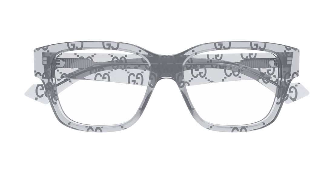 Prescription glasses gucci gg1428o 011 gris square masculino size 55mm - Detailed view