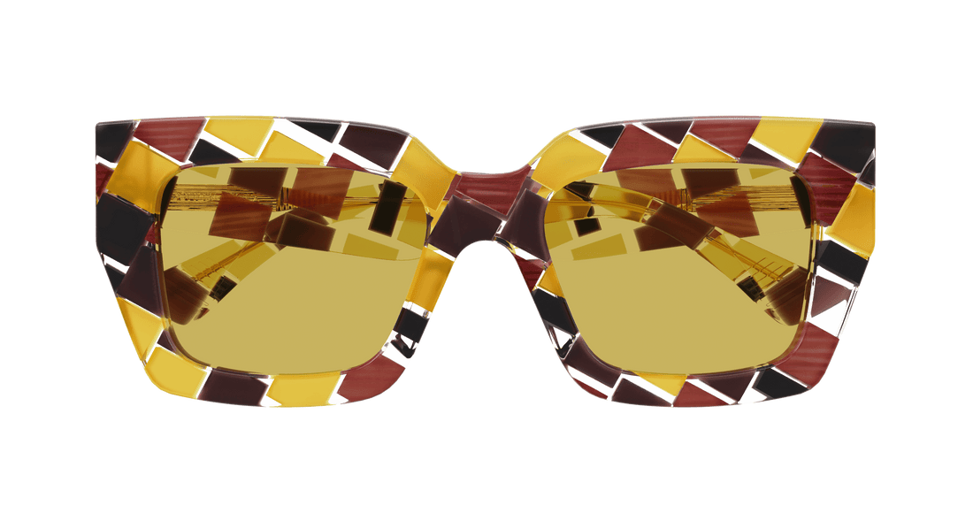 Óculos de sol bottega veneta bv1212s 009 multicolor square femenino tamanho 52mm - Vista de detalhe