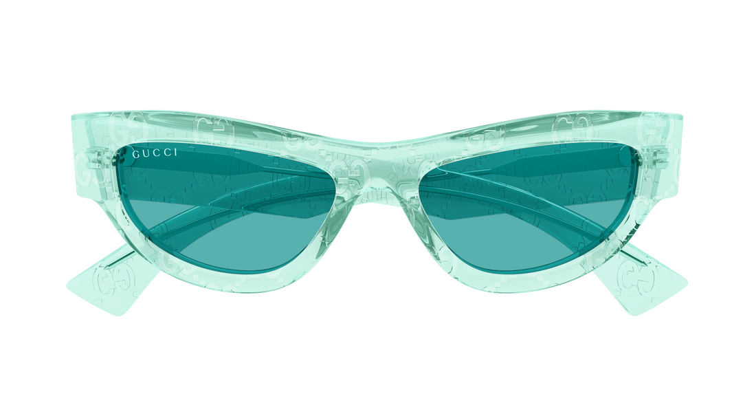 Occhiali da sole gucci gg1834s 012 verde cat eye femenino taglia 53mm - Vista dettagliata