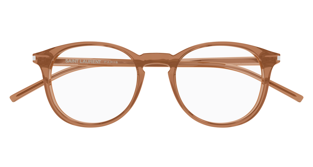 Óculos graduados saint laurent sl 106 027 marron round/oval/panthos unisex tamanho 50mm - Vista de detalhe