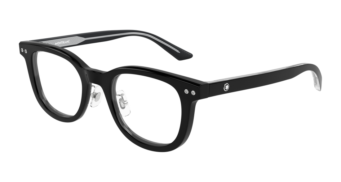 Óculos graduados montblanc mb0450oj 001 negro round/oval/panthos masculino tamanho 49mm - Vista principal