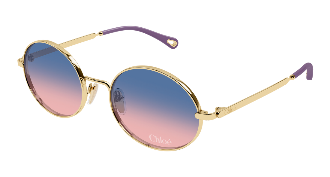 Sunglasses chloé ch0326s 003 dorado round/oval/panthos femenino size 55mm - Main view