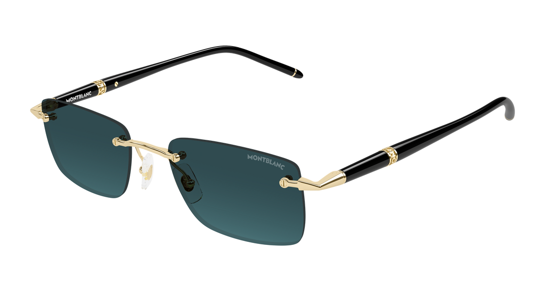 Óculos de sol montblanc mb0344s 008 dorado rectangular / squared masculino tamanho 54mm - Vista principal