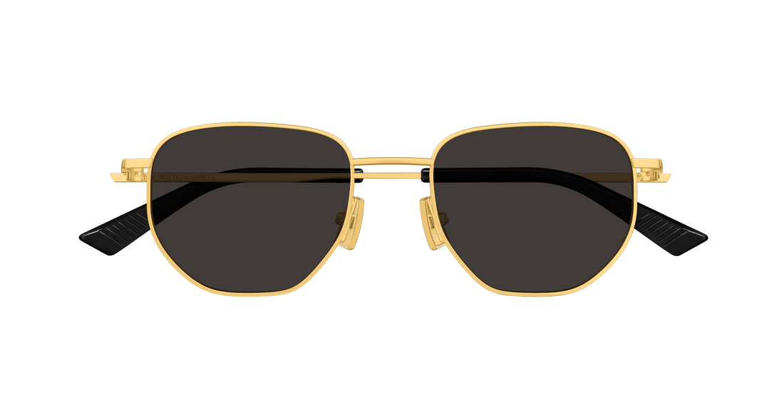 Óculos de sol bottega veneta bv1301s 005 dorado round unisex tamanho 52mm - Vista de detalhe