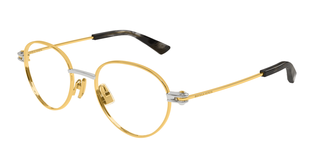 Gafas graduadas bottega veneta bv1382o 002 dorado round unisex talla 50mm - Vista principal