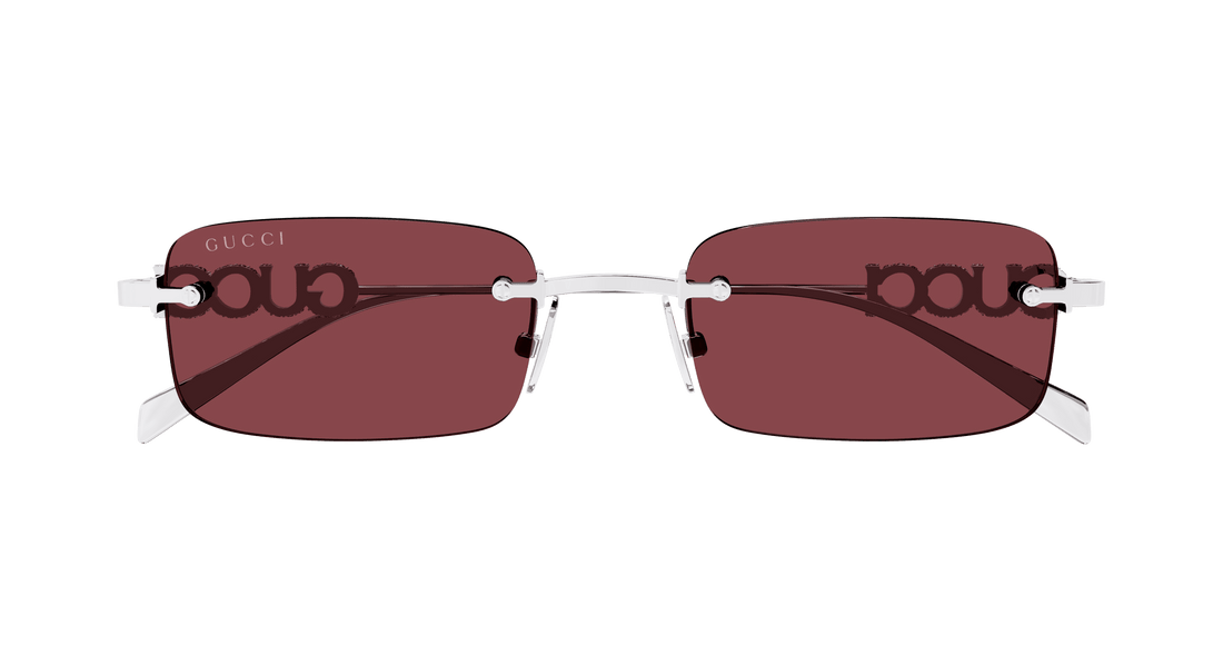Óculos de sol gucci gg1808s 004 plateado square masculino tamanho 52mm - Vista de detalhe