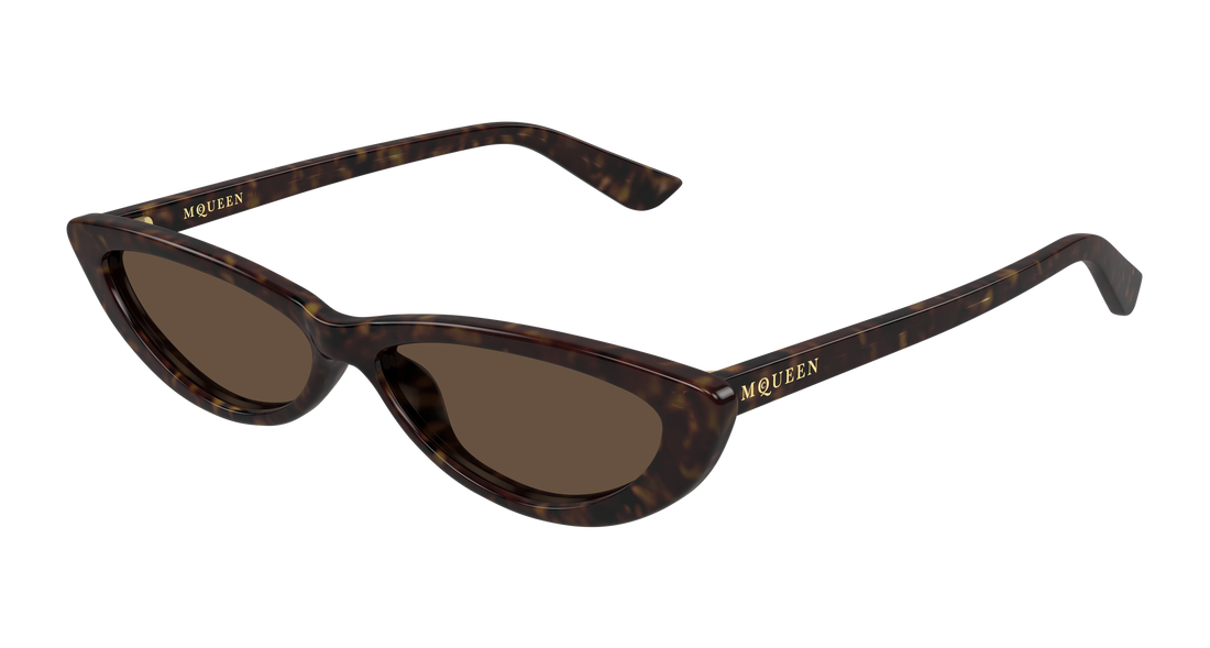 Occhiali da sole alexander mcqueen am0535s 002 havana round/oval/panthos femenino taglia 58mm - Vista principale