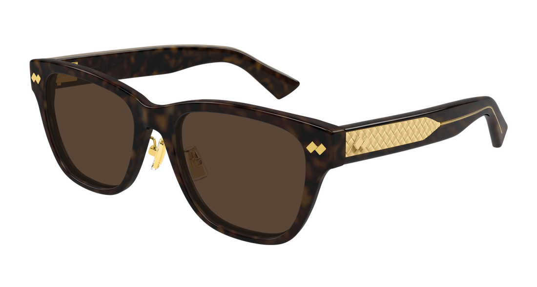 Óculos de sol bottega veneta bv1402sk 002 havana rectangular / squared unisex tamanho 55mm - Vista principal