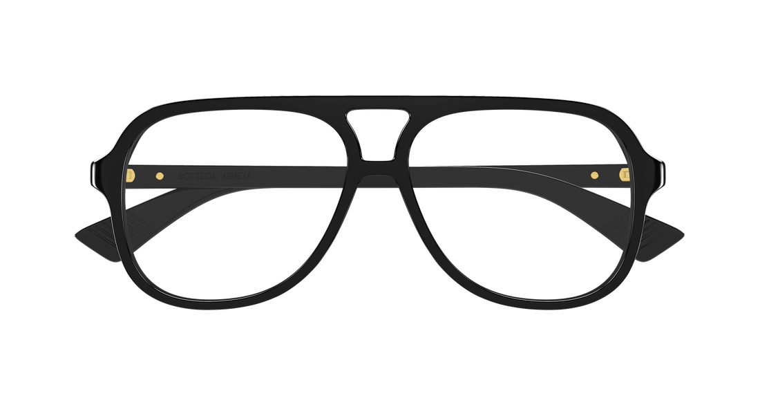 Occhiali da vista bottega veneta bv1417o 001 negro pilot/navigator unisex taglia 56mm - Vista dettagliata
