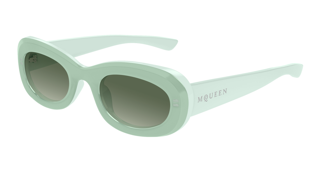 Occhiali da sole alexander mcqueen am0527s 004 verde round/oval/panthos femenino taglia 51mm - Vista principale