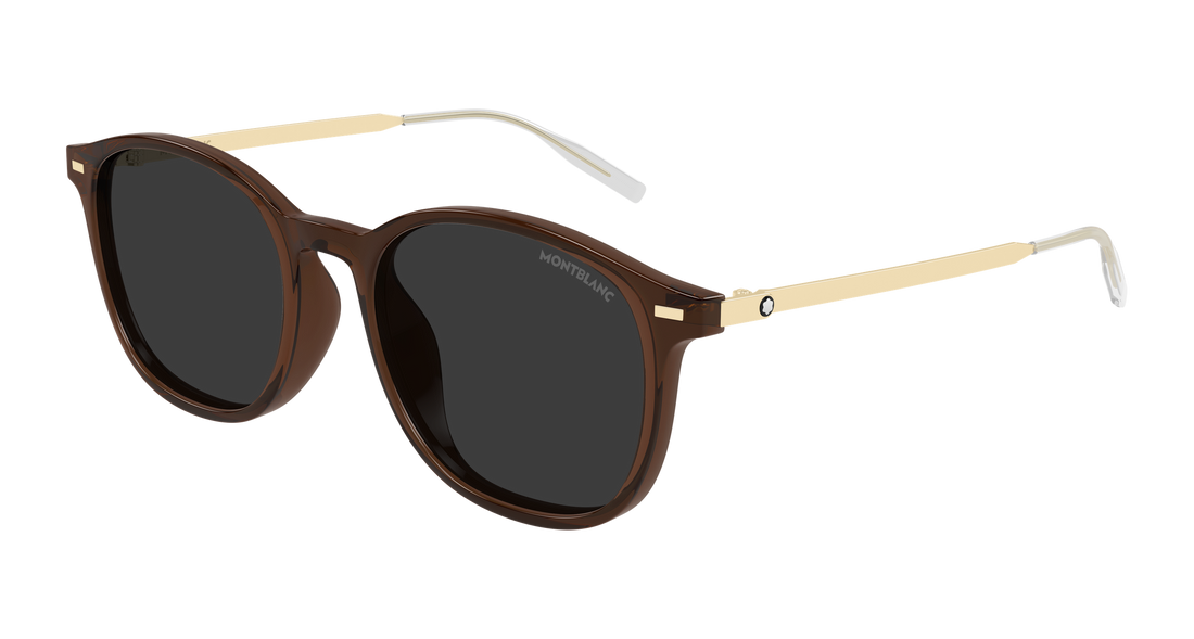 Sonnenbrillen montblanc mb0454sa 003 marron round/oval/panthos masculino größe 54mm - Hauptansicht