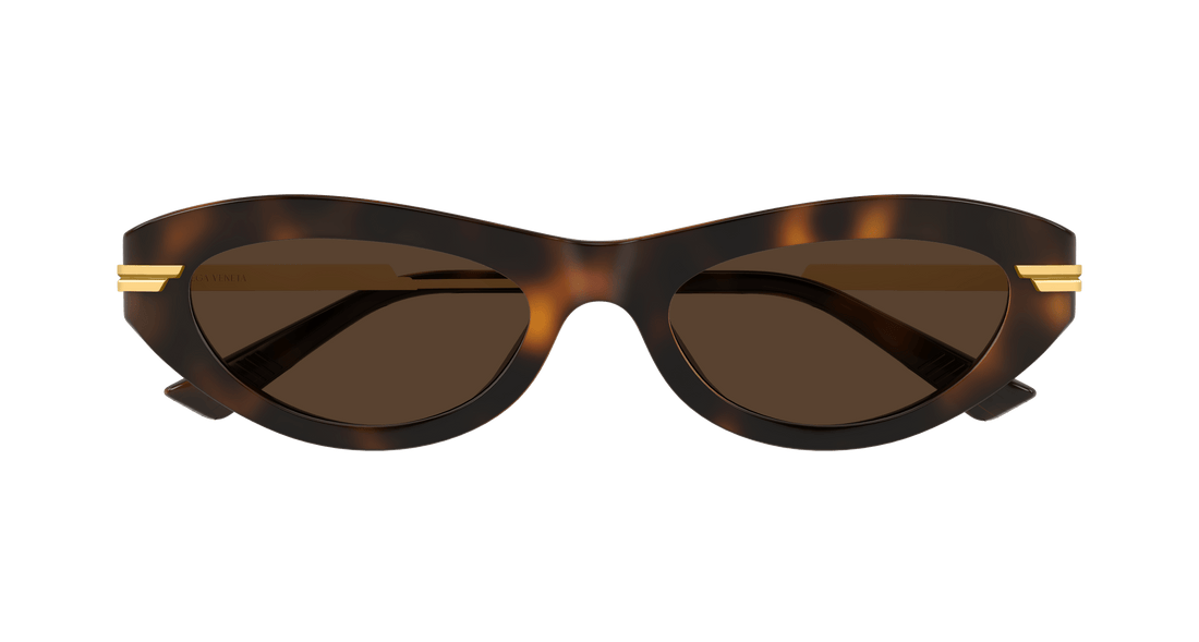 Óculos de sol bottega veneta bv1368s 002 havana round femenino tamanho 53mm - Vista de detalhe