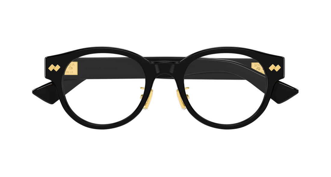 Occhiali da vista bottega veneta bv1405oa 001 negro round/oval/panthos masculino taglia 50mm - Vista dettagliata