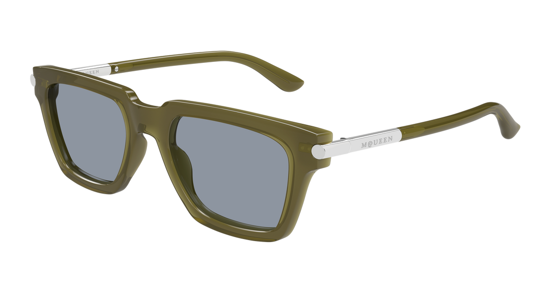 Occhiali da sole alexander mcqueen am0519s 004 verde rectangular / squared masculino taglia 52mm - Vista principale