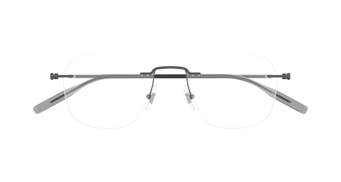 Óculos graduados montblanc mb0430o 001 plateado round/oval/panthos masculino tamanho 51mm - Vista de detalhe