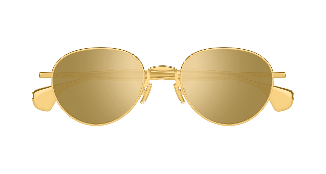 Sunglasses bottega veneta bv1396s 002 dorado round unisex size 50mm - Detailed view